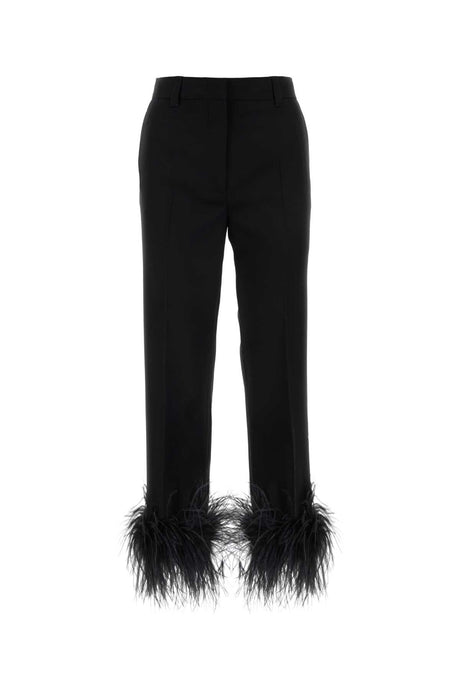 MIU MIU Black Stretch Grain Pants for Women