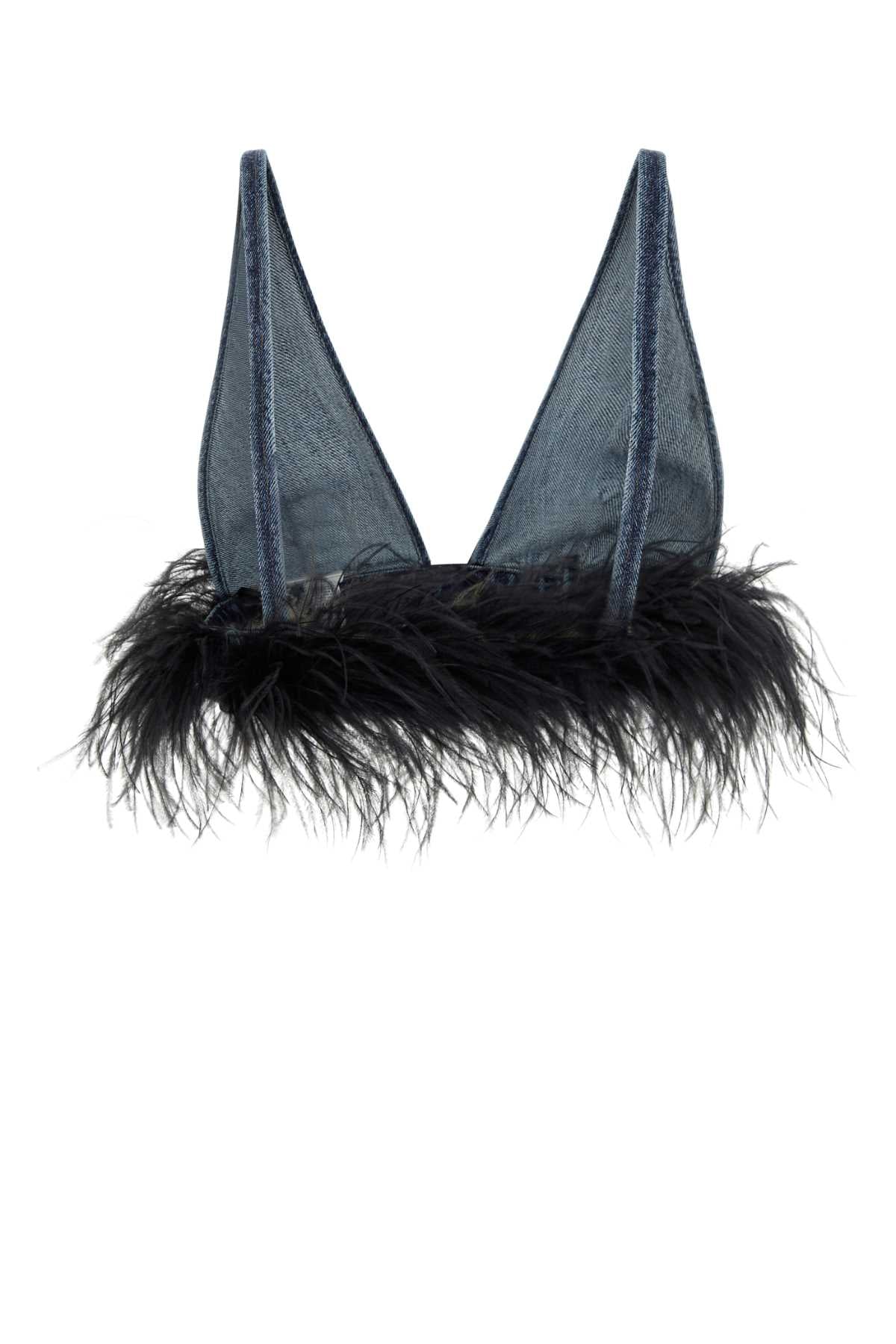 MIU MIU Denim Crop Top