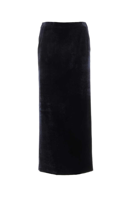 FENDI Elegant Dark Blue Velvet Skirt