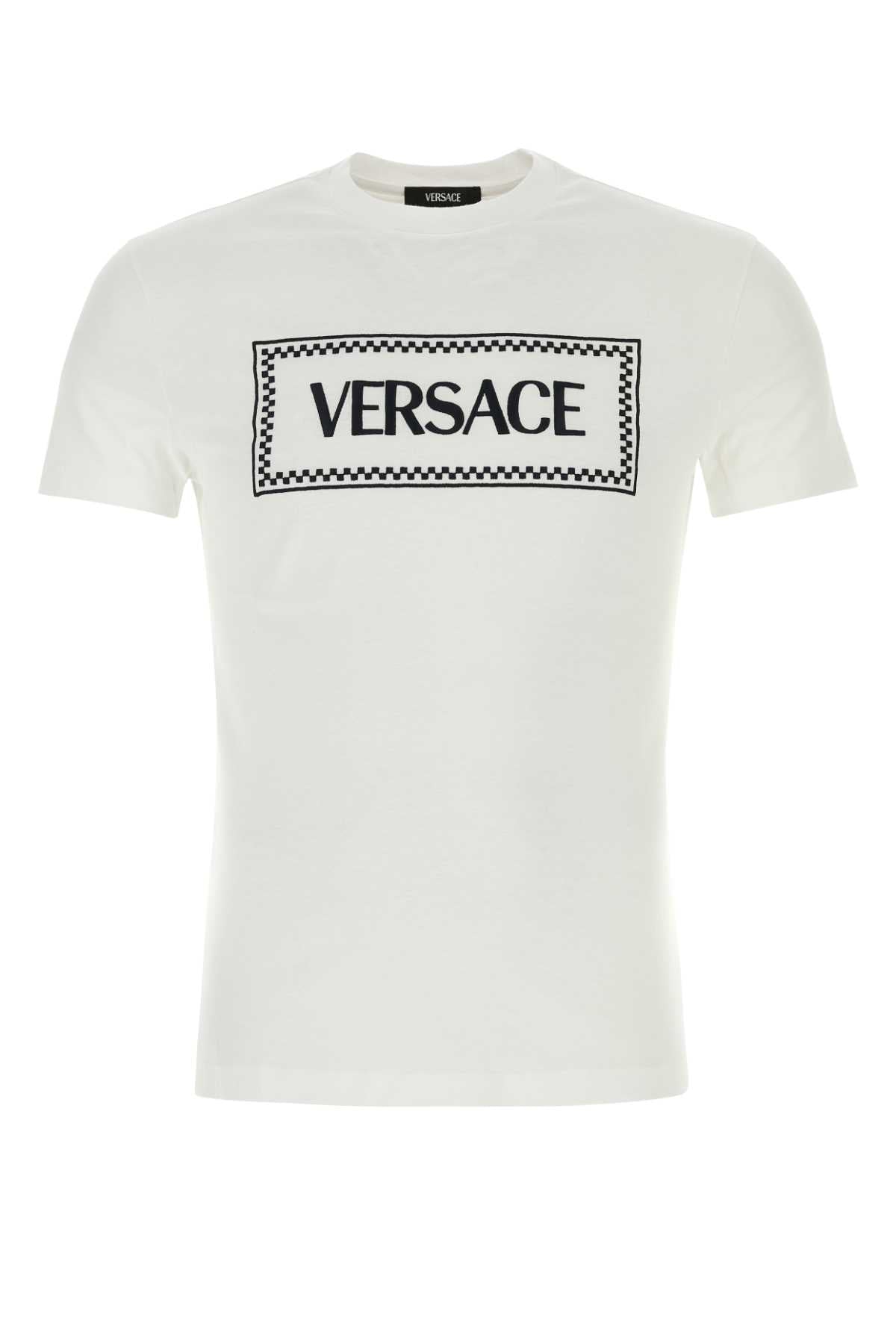 VERSACE Classic White Cotton T-Shirt for Men - Size M