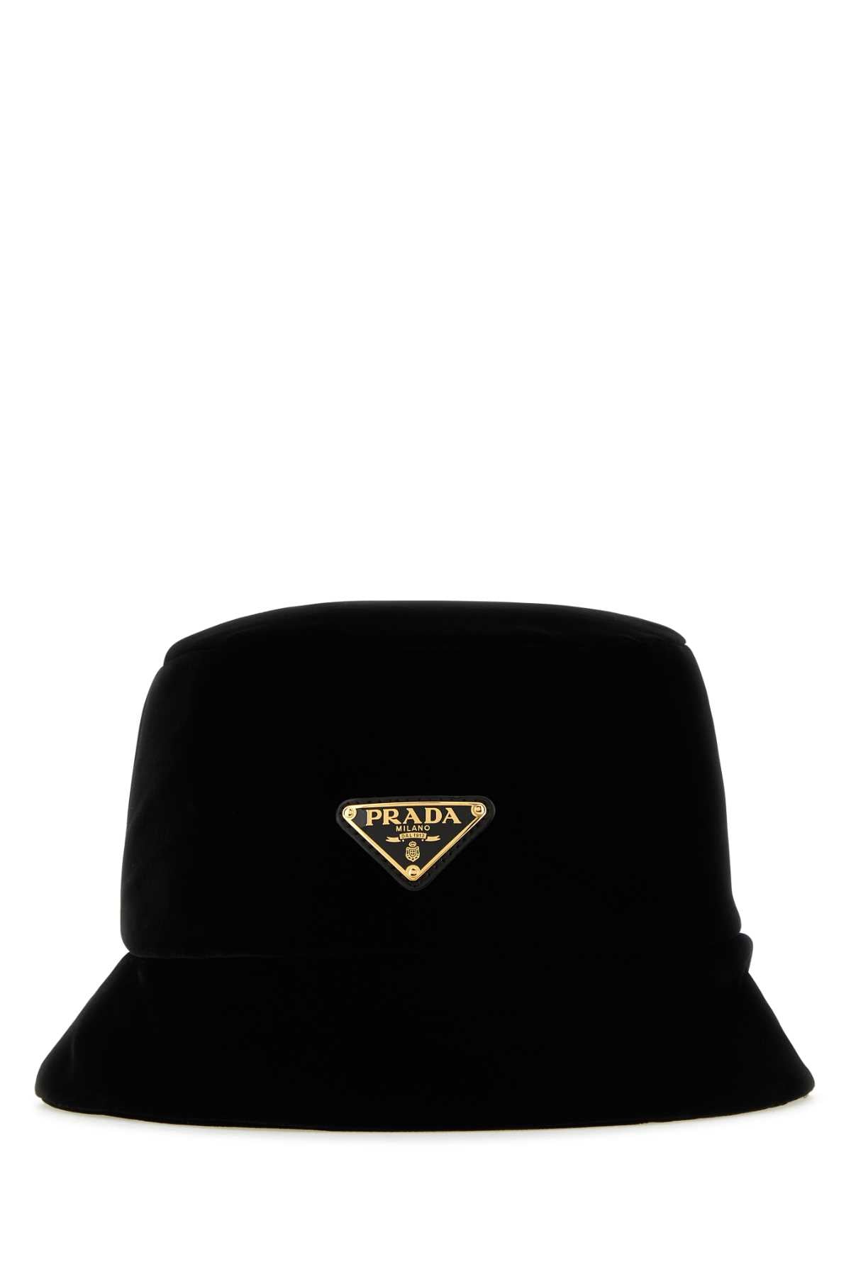 PRADA Elegant Black Velvet Hat