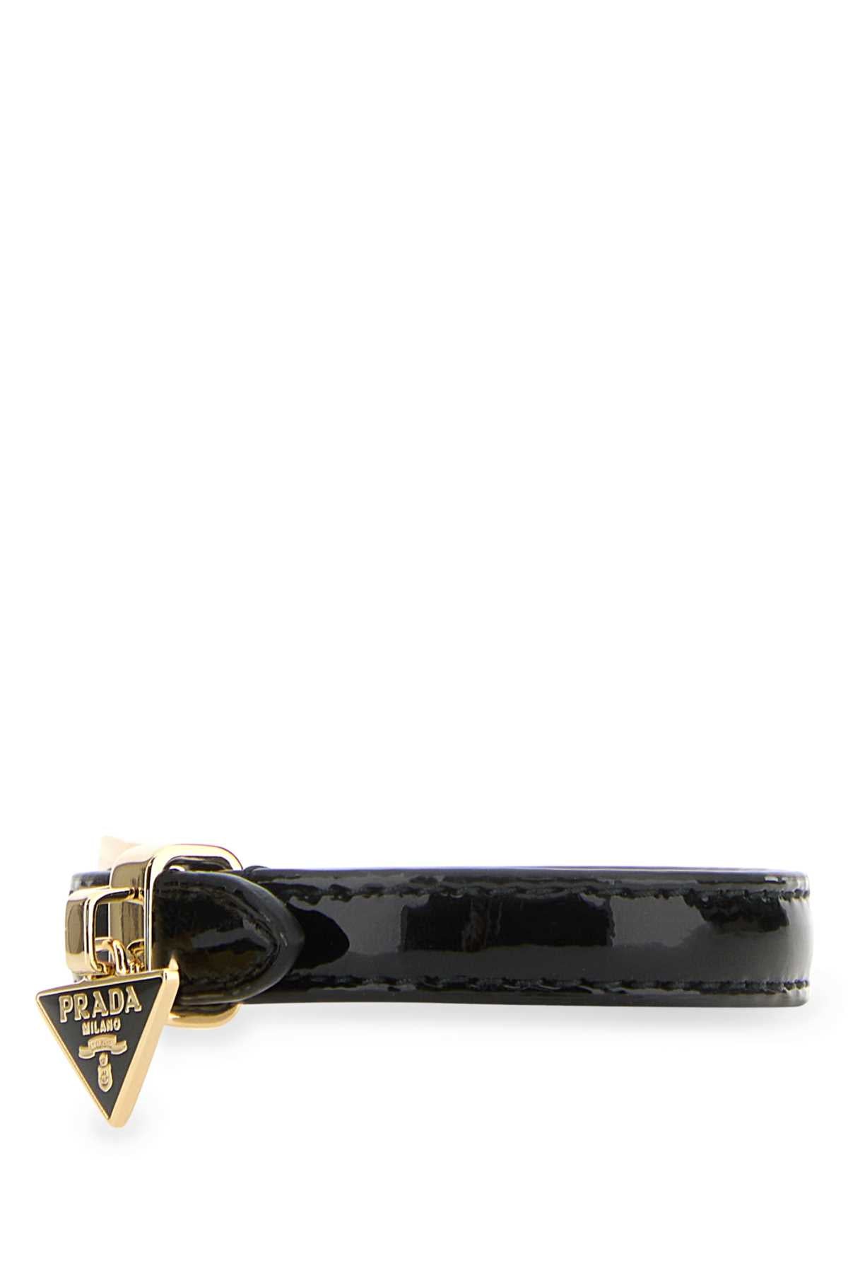 PRADA Mini Leather Bracelet with Golden Accents