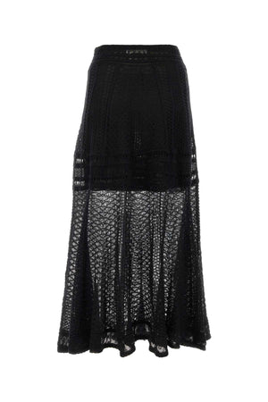 CHLOE Chic Black Mini Linen Blend Skirt