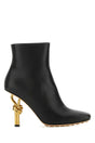 BOTTEGA VENETA Chic Black Leather Knot Ankle Boots with 9 cm Heel