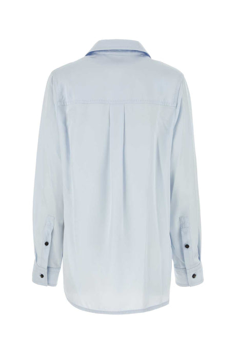 BOTTEGA VENETA Pastel Light-Blue Twill Shirt for Women