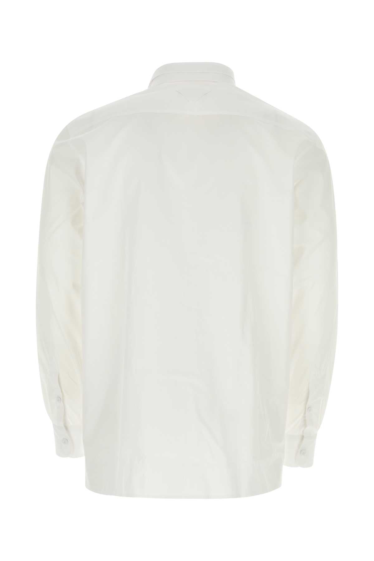 PRADA Essential White Poplin Shirt for Men