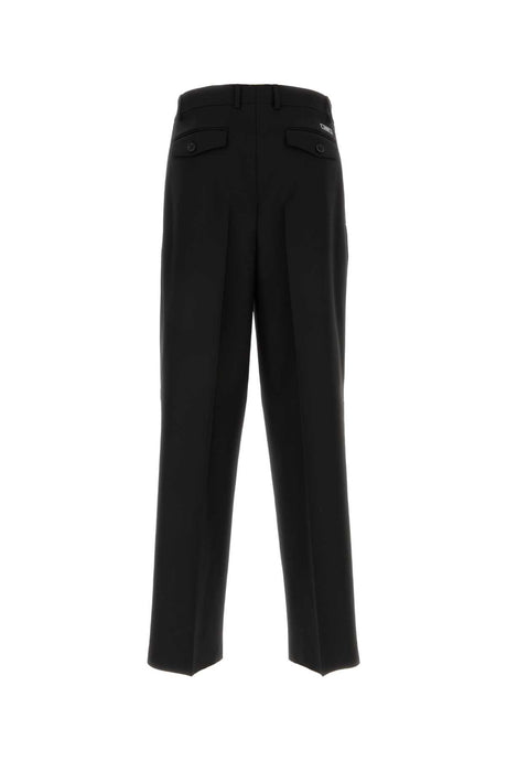 VERSACE Sophisticated Black Wool Trousers for Men