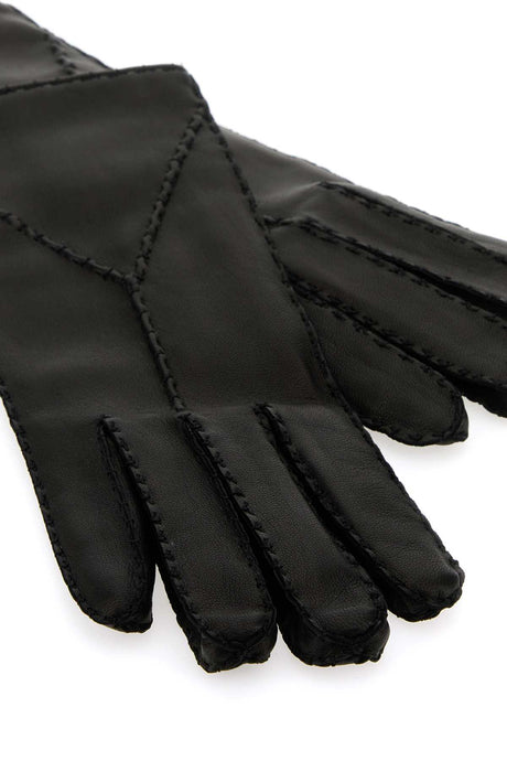 SAINT LAURENT Classic Black Leather Gloves for Women