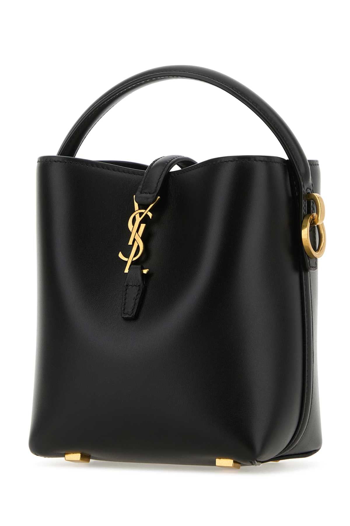 SAINT LAURENT Mini Leather Bucket Handbag