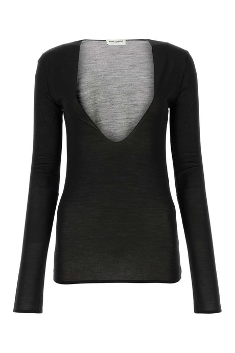 SAINT LAURENT Chic See-Through Silk Top for Women