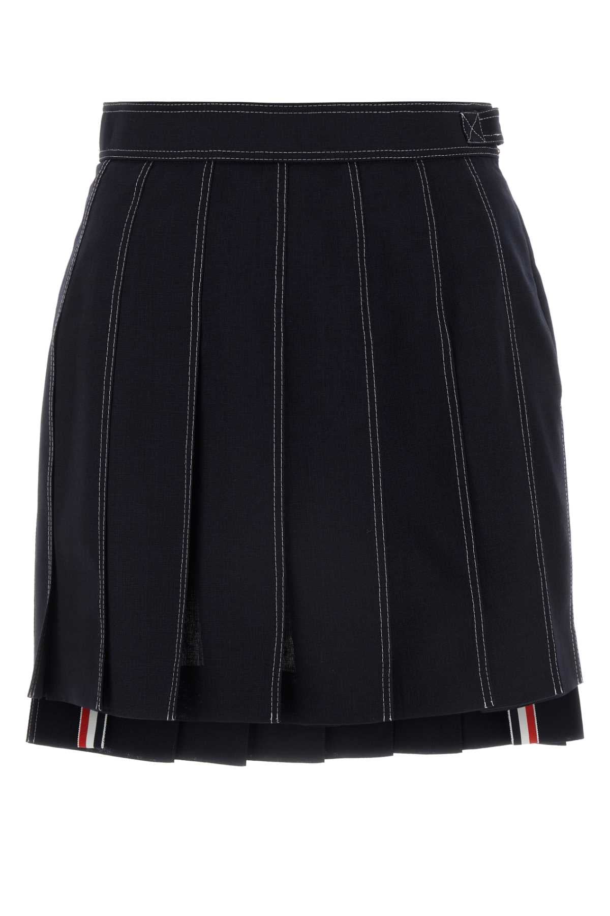 THOM BROWNE Classic Wool Mini Skirt for Women