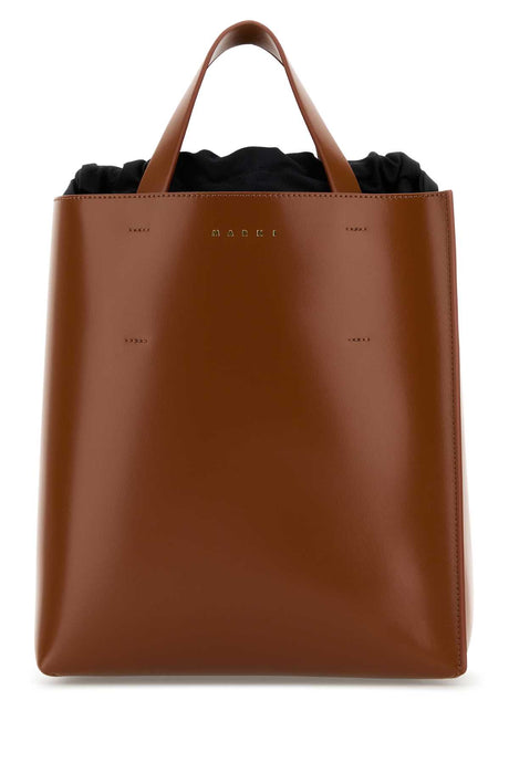 MARNI Mini Brown Leather Handbag - Small Museo Style