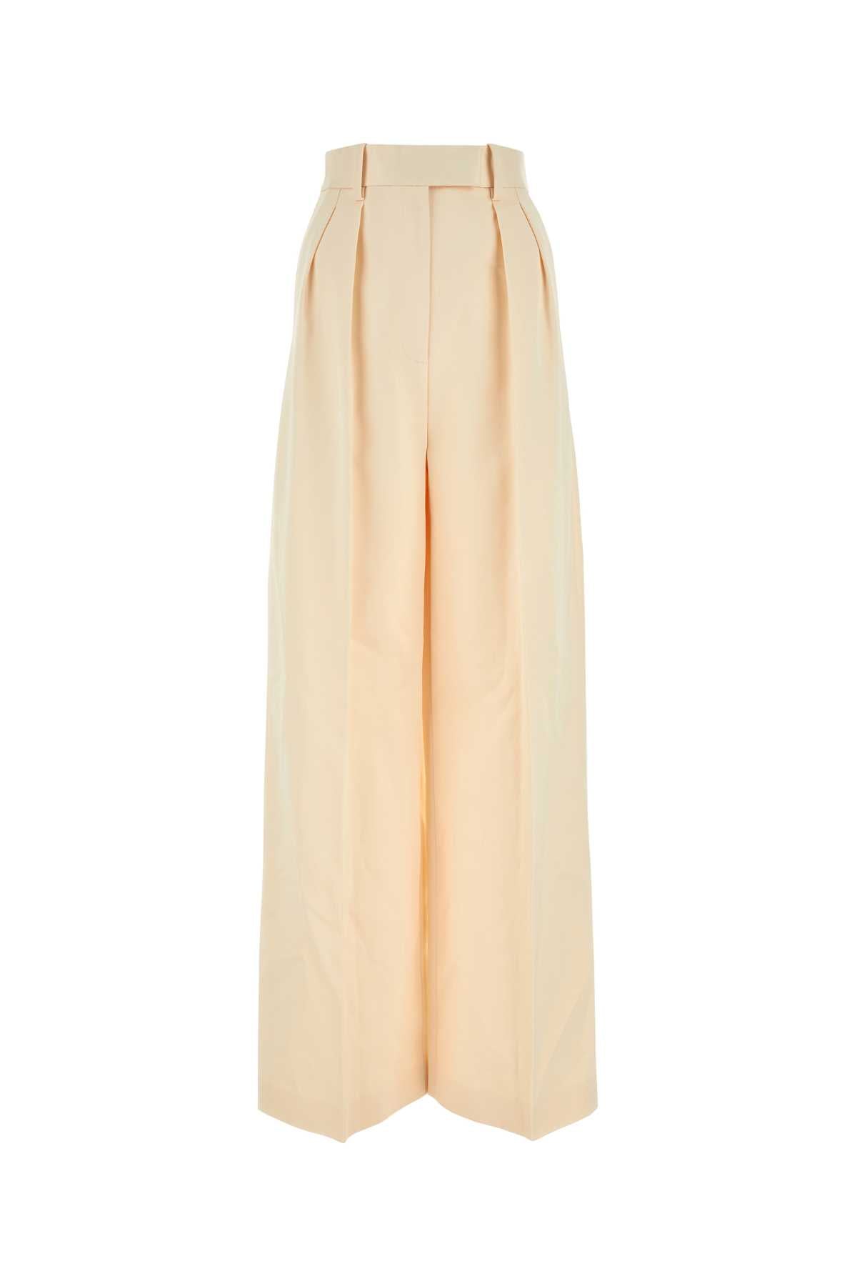 KHAITE Ivory Cotton Blend Wide-Leg Teyana Pant