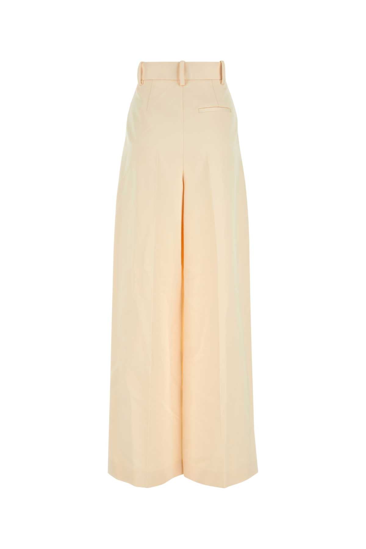 KHAITE Ivory Cotton Blend Wide-Leg Teyana Pant