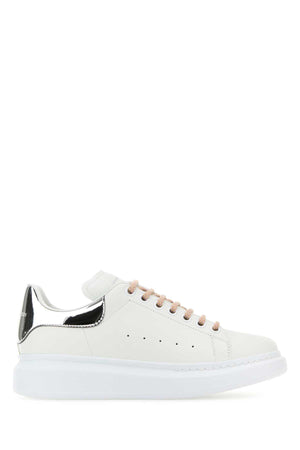 ALEXANDER MCQUEEN Leather Sneakers with Silver Heel