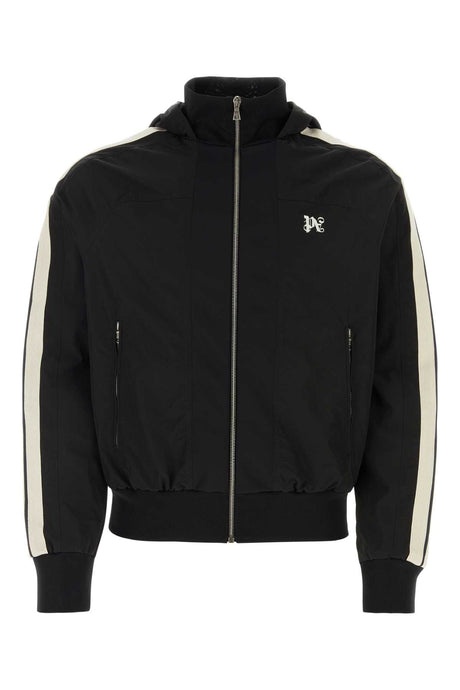 PALM ANGELS Black Windbreaker Jacket for Men - 24S Season