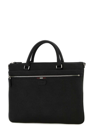 BALLY Patricio Black Leather Handbag - 36 cm x 29 cm