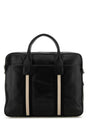 BALLY Sophisticated Black Leather Briefcase - 36cm x 29cm x 7cm