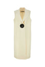 JIL SANDER Ivory Viscose Blend Mini Vest