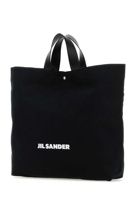 JIL SANDER Black Canvas Shopping Handbag - 40cm x 43cm x 11cm