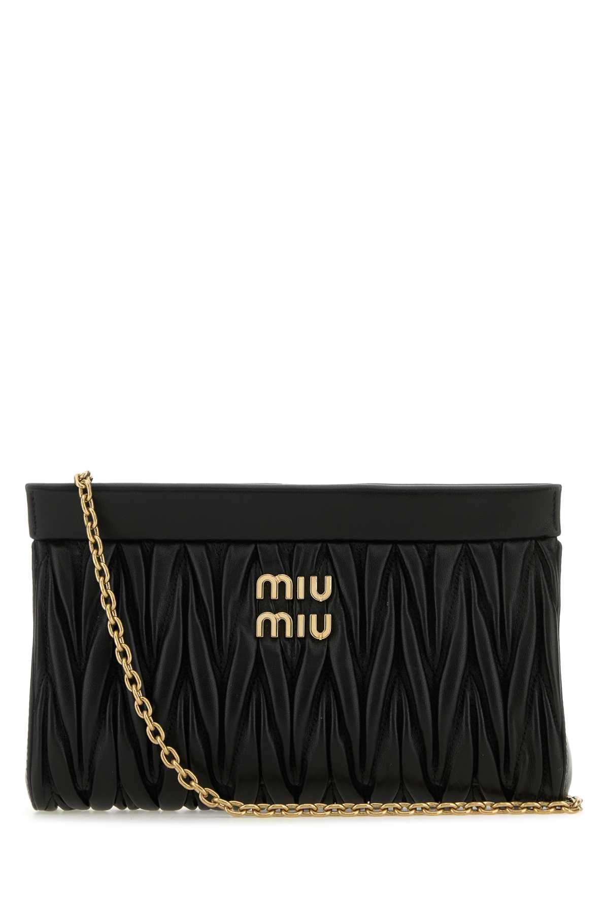 MIU MIU Mini Black Leather Crossbody Handbag