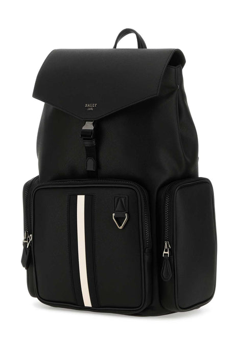 BALLY Stylish Black Leather Maxi Backpack - 25 cm x 42 cm x 17 cm