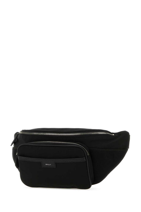 BALLY Elegant Black Nylon Belt Handbag - 33x18.5x5 cm