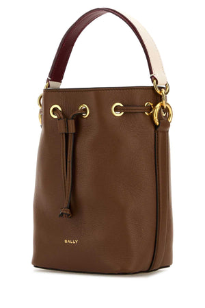 BALLY Mini Caramel Leather Bucket Handbag