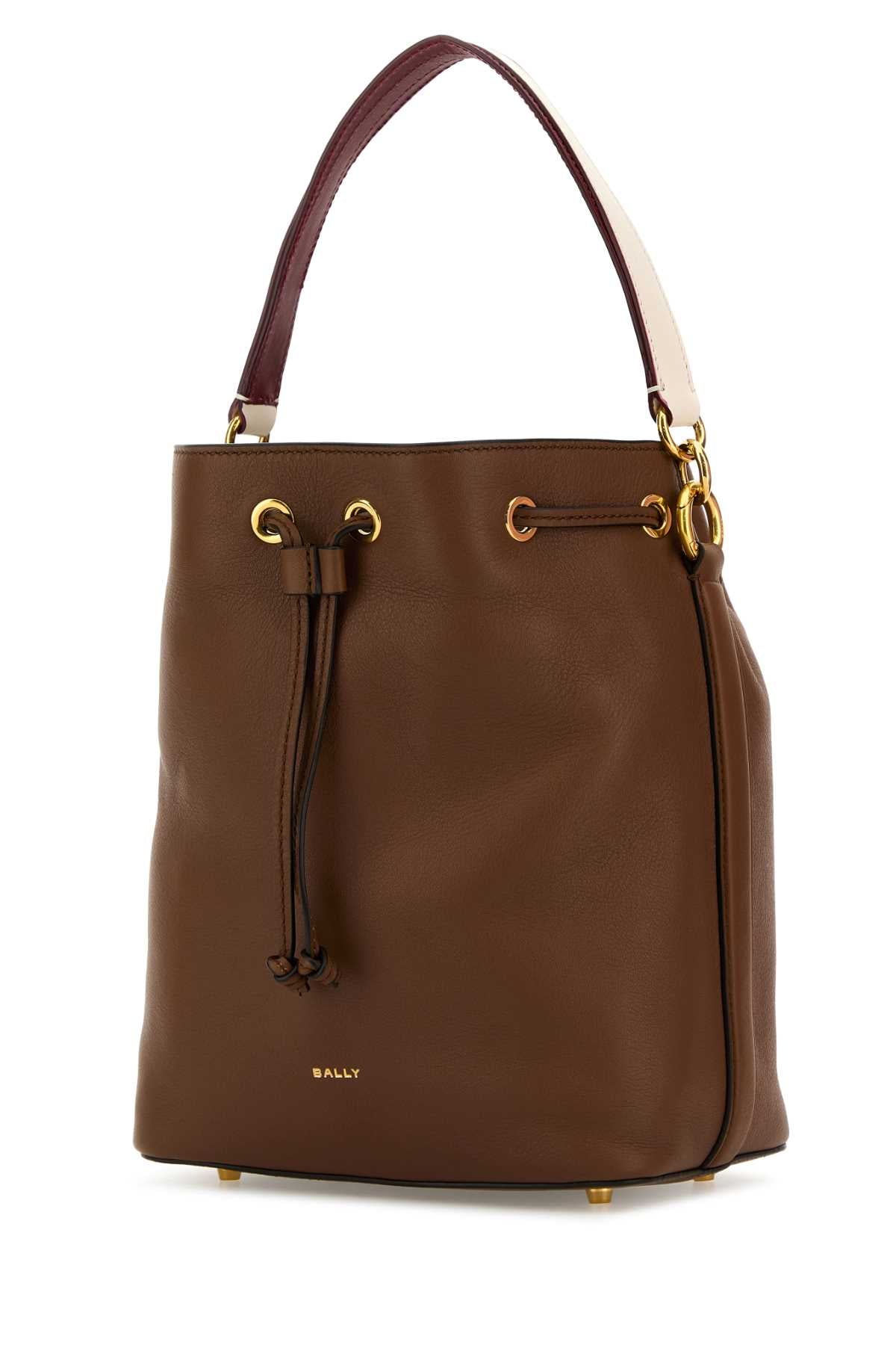 BALLY Mini Caramel Leather Bucket Handbag - Chic and Stylish