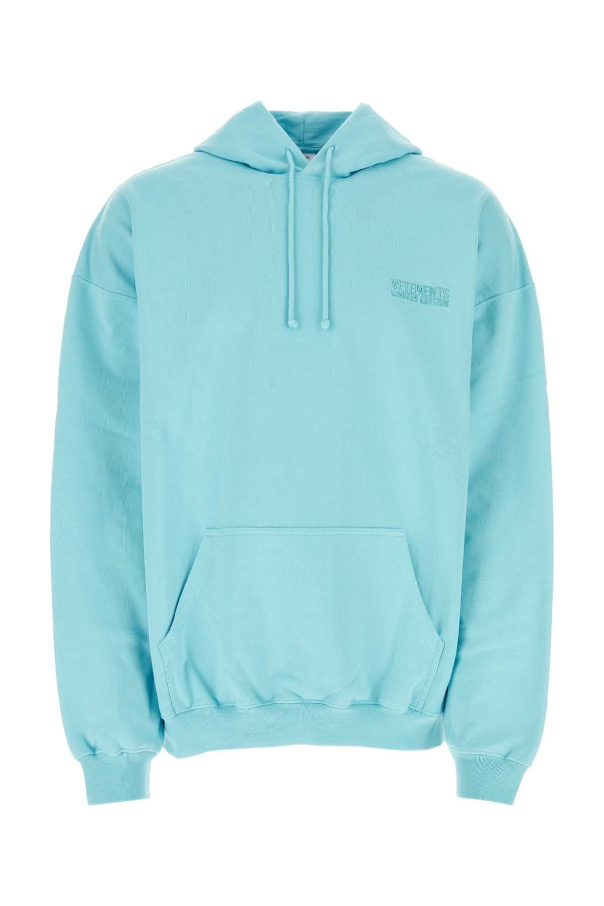 VETEMENTS Light Blue Cotton Blend Unisex Sweatshirt