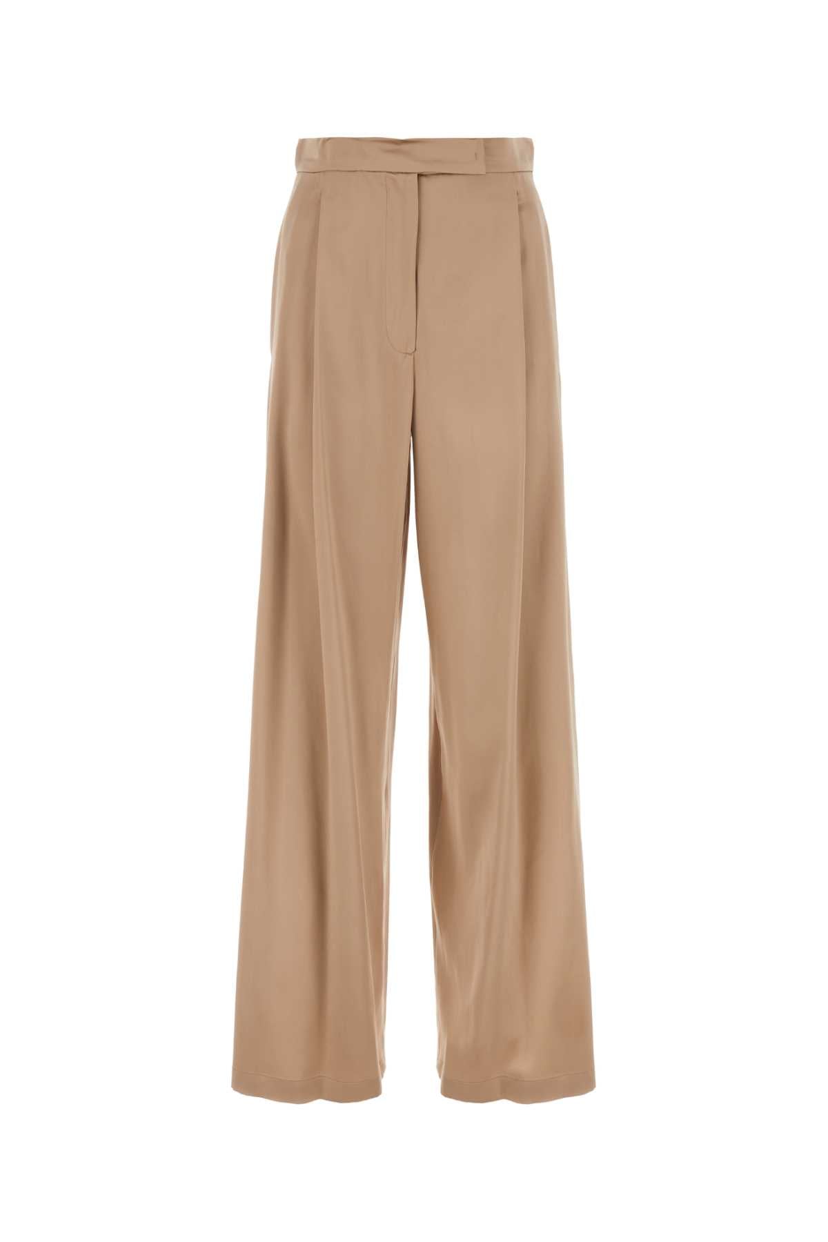 PIANOFORTE Antiqued Silk Satin Wide-Leg Pants