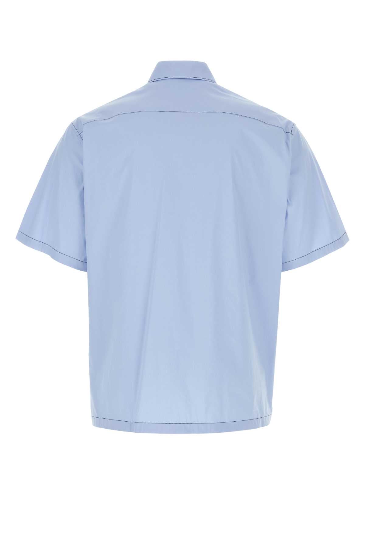 PRADA Light Blue Stretch Poplin Shirt - Modern Fit