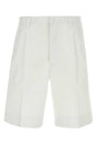 PRADA Stylish White Cotton Bermuda Shorts for Men