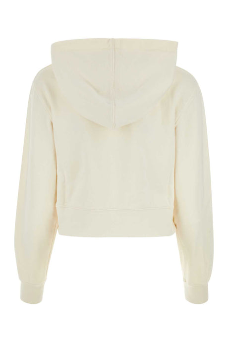 PALM ANGELS Ivory Cotton Mini Sweatshirt for Women