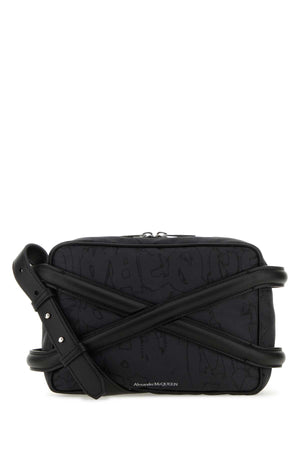 ALEXANDER MCQUEEN Mini Black Nylon Crossbody Harness Handbag