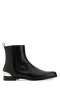 ALEXANDER MCQUEEN Classic Black Leather Ankle Boots for Men