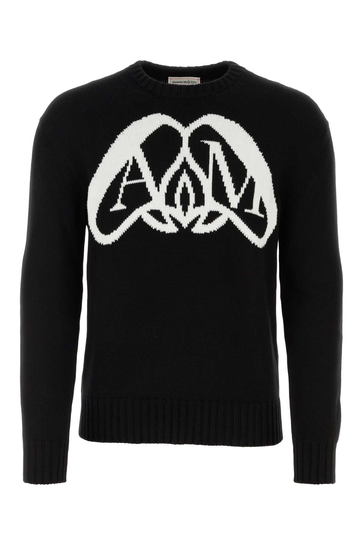 ALEXANDER MCQUEEN Classic Black Cotton Knit Sweater for Men