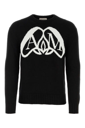 ALEXANDER MCQUEEN Classic Black Cotton Knit Sweater for Men