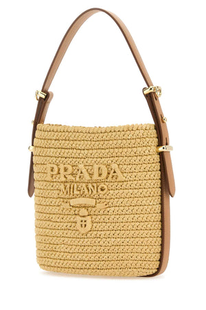 PRADA Mini Raffia Bucket Handbag