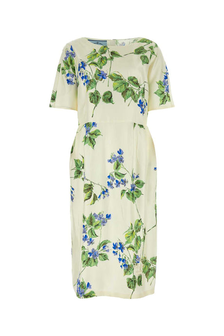 PRADA Floral Printed Twill Mini Dress