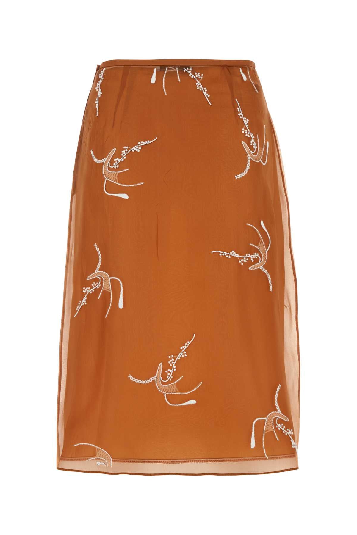 PRADA Chic Copper Light Knit Mini Skirt