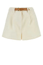 PRADA Ivory Cotton Blend Shorts