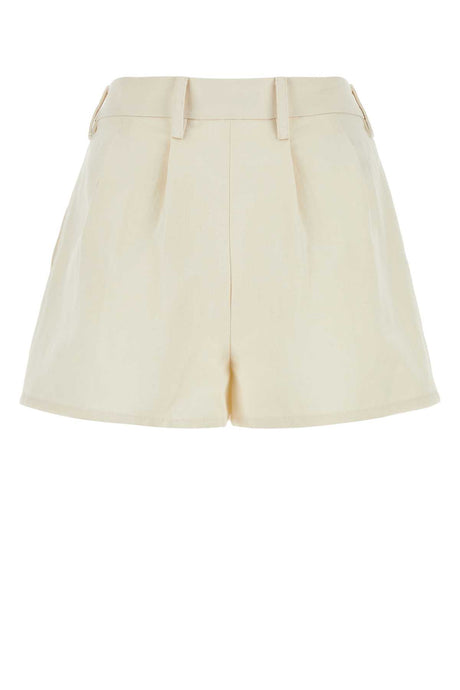 PRADA Ivory Cotton Blend Shorts