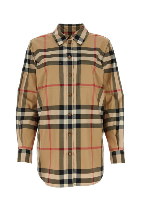 BURBERRY Embroidered Cotton Shirt for Women - Stylish Checked Design