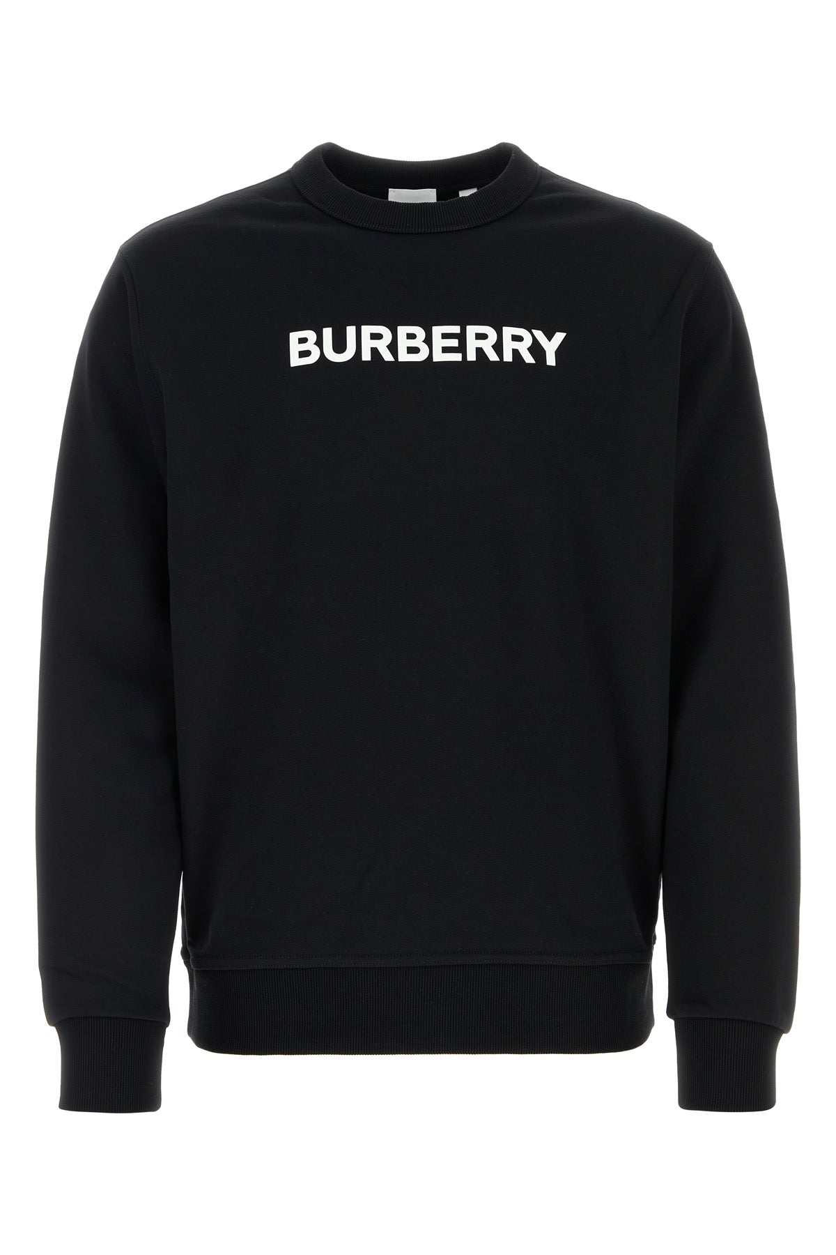 BURBERRY Oversized Black Stretch Cotton Sweater for Men