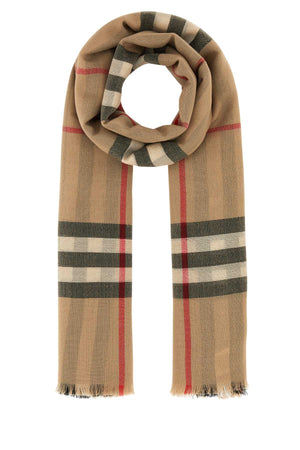 BURBERRY Embroidered Wool Scarf - 200 cm x 90 cm