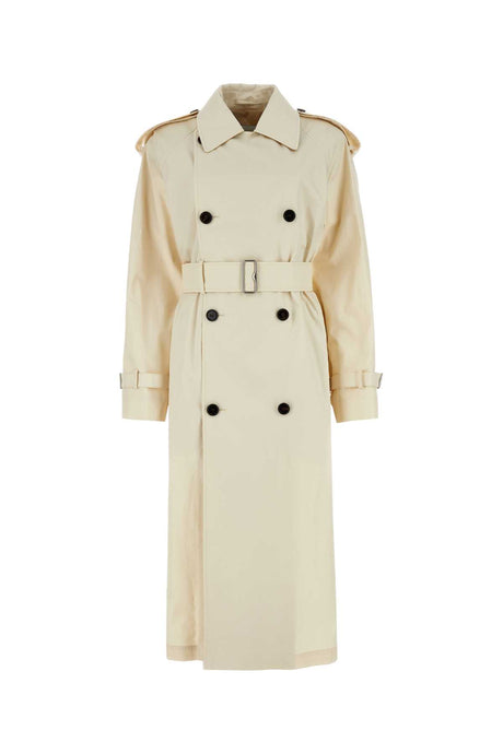 BURBERRY Ivory Gabardine Trench Jacket for Women