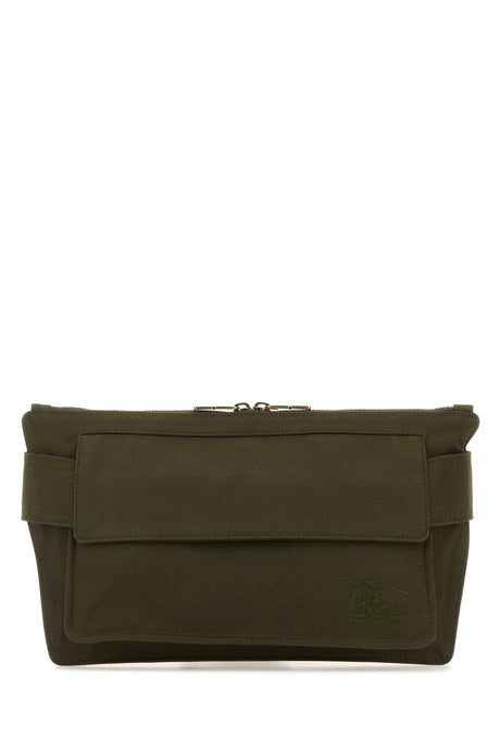 BURBERRY Army Green Canvas Trench Belt Handbag - 33.5 cm x 18 cm