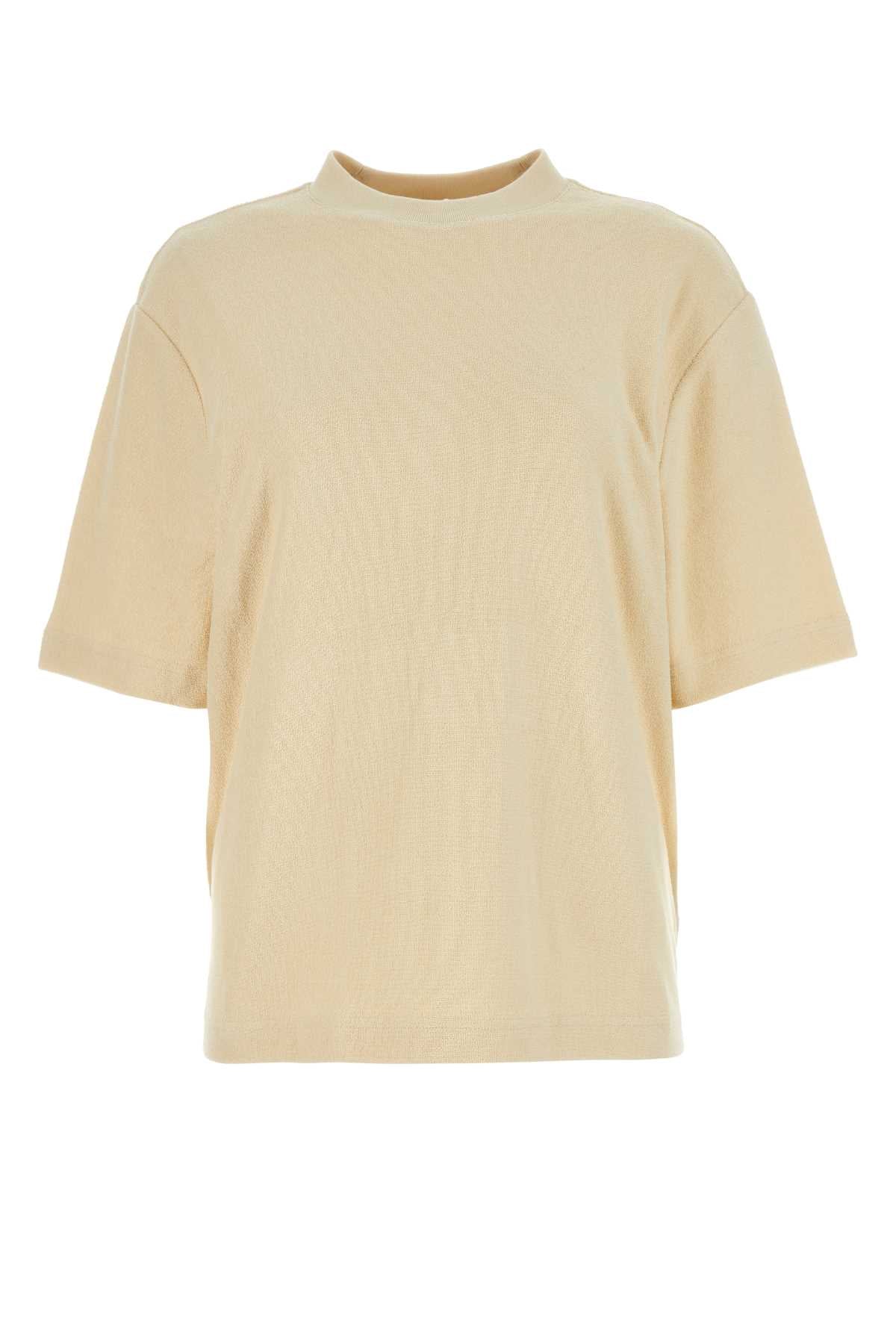 BURBERRY Oversized Cream Terry Fabric T-Shirt