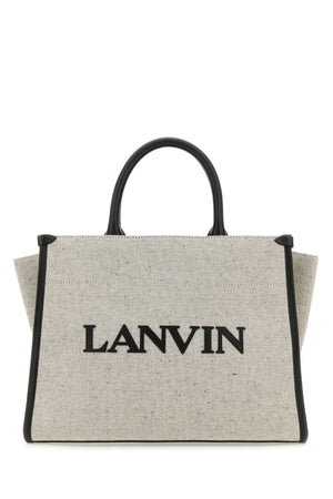 LANVIN Mini Two-Tone Canvas Shopping Handbag